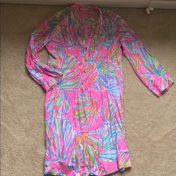 NWT $148 Lilly Pulitzer Sarasota Linen Tunic Top SMALL in Lillys Lilac Purple